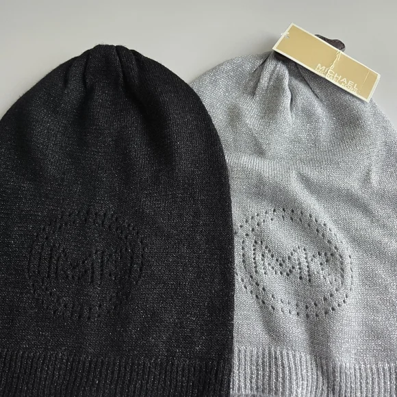Michael Kors, Beanie Hats, Black and Silver, New With Tags - Picture 11 of 11